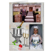 Carte photo de duo de mariage