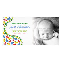 Carte photo de faire-part de bébé des jouets du ga photocartes personnalisées