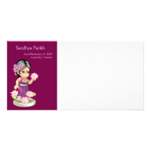 Carte photo de fille de Lotus d'Indien Carte Avec Photo
