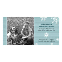 Carte photo de flocon de neige de filet modèle pour photocarte
