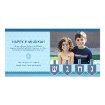 Carte photo de Hanoukka Dreidel Carte Avec Photo