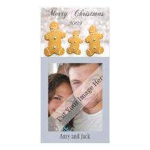 Carte photo de Joyeux Noël de pain d'épice Photocarte Customisée