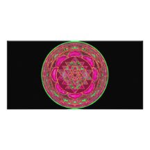 Carte photo de mandala de Lakshmi Yantra Cartes De Vœux Avec Photo