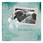 Carte photo de marguerite de turquoise faire-parts
