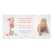 Carte photo de Merci d'anniversaire de bébé de béb Modèle Pour Photocarte