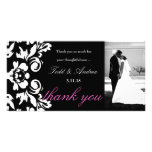 carte photo de Merci de 311-White mariage damassé photocartes