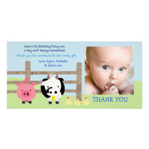 Carte photo de Merci de bébé de basse-cour d'anima Photocartes