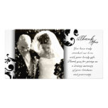 Carte photo de Merci de mariage - noir et blanc Photocarte Personnalisée