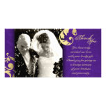 Carte photo de Merci de mariage - texture pourpre  Photocarte Customisée