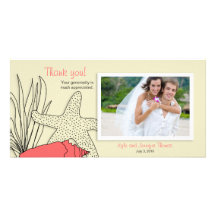 Carte photo de Merci de mariage - thème de plage Photocarte