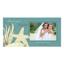 Carte photo de Merci de mariage - thème de plage Photocarte Personnalisée