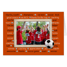 Carte photo de Merci pour l'entraîneur du football
