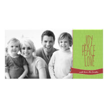 Carte photo de Noël - amour de paix de joie Cartes De Vœux Avec Photo