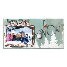carte photo de Noël de neige Cartes Avec Photo