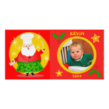 Carte photo de Noël du bébé fait sur commande Photocarte Customisée