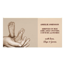 Carte photo de pieds de bébé photocartes personnalisées