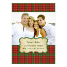 Carte photo de plaid de Noël Cartons D'invitation