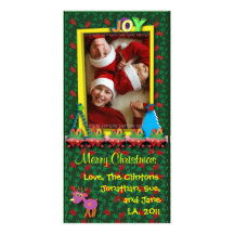 Carte photo de salutation de Noël : Joie Photocarte Personnalisée