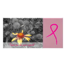 Carte photo de soutien 3 de conscience de cancer d carte avec photo
