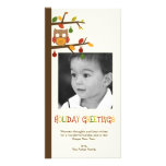 Carte photo de vacances de hibou de Noël photocartes