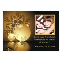 Carte photo de vacances de lueur d'or invitation
