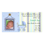 Carte photo doux de faire-part de naissance de gar cartes de vœux avec photo