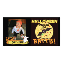 Carte photo drôle de coutume de Halloween Modèle Pour Photocarte