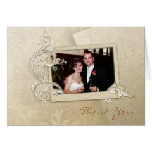 Carte photo élégant de Merci de mariage