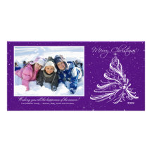 Carte photo élégant de Noël de famille d'arbre Cartes De Vœux Avec Photo