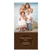 Carte photo élégant de vacances de Brown Cartes De Vœux Avec Photo