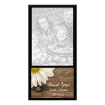 Carte photo en bois de Merci de pays de marguerite Modèle Pour Photocarte