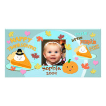 Carte photo fait sur commande de thanksgiving/vaca carte avec photo