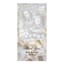 Carte photo floral blanc de Merci de mariage Cartes De Vœux Avec Photo