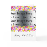 carte photo floral coloré du jour de mère cartes