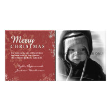 Carte photo grunge rouge de Noël Cartes De Vœux Avec Photo
