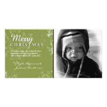 Carte photo grunge vert de Noël Cartes De Vœux Avec Photo