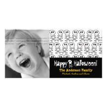 Carte photo heureux de Halloween d'os de crânes de Cartes De Vœux Avec Photo