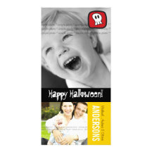 Carte photo heureux de Halloween d'os de crânes de Cartes De Vœux Avec Photo