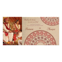 Carte photo indien de Merci de mariage de henné Carte Avec Photo
