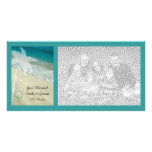 Carte photo marié tropical de mariage de plage jus photocarte