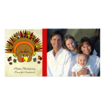 Carte photo mignon de famille de thanksgiving de l photocartes personnalisées