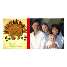 Carte photo mignon de famille de thanksgiving de l photocarte personnalisée