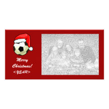 Carte photo - Noël Soccerball Modèle Pour Photocarte