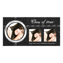 Carte photo noir chaud de faire-part d'obtention d cartes avec photo