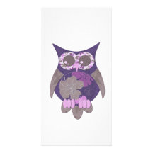 Carte photo pourpre de hibou de ketmie modèle pour photocarte