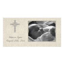 Carte photo religieux de dentelle crème cartes avec photo
