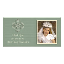 Carte photo religieux de Merci de vert sauge Cartes Avec Photo