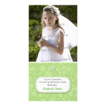 Carte photo religieux floral vert cartes de vœux avec photo