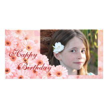 Carte photo rose de marguerites photocarte customisée
