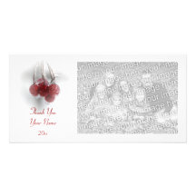 Carte photo rouge givré de Merci de baies Cartes Avec Photo